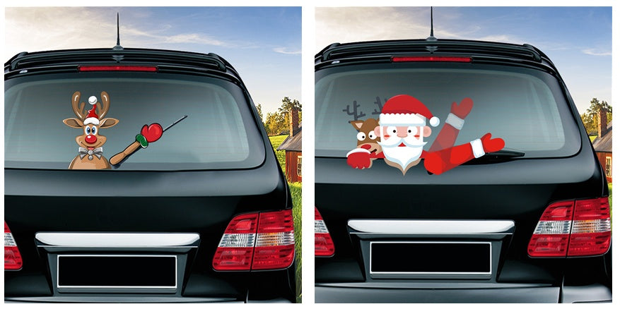 iGi4Shop Popular Santa Claus wiper sticker can remove the car rear windshield wiper Sticker Car Stickers