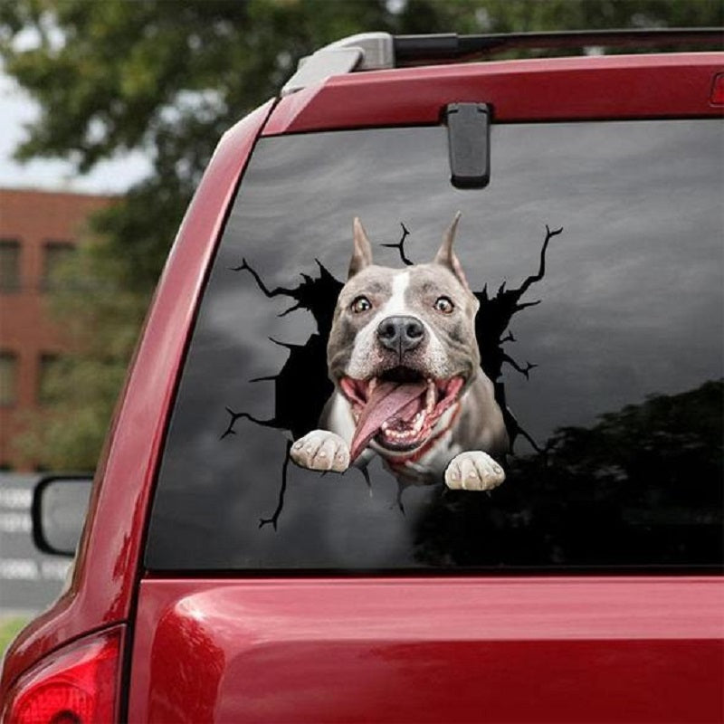 iGi4Shop Animal Wall All Kinds Of Puppy Creative Broken Hole Car Window Electrostatic Stickers
