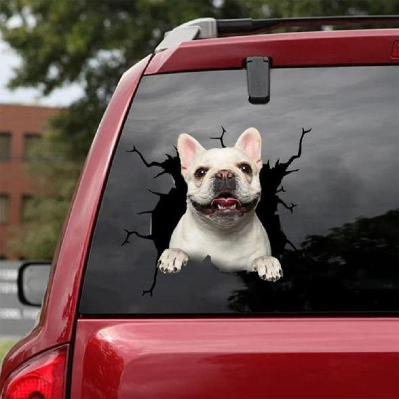 iGi4Shop Animal Wall All Kinds Of Puppy Creative Broken Hole Car Window Electrostatic Stickers