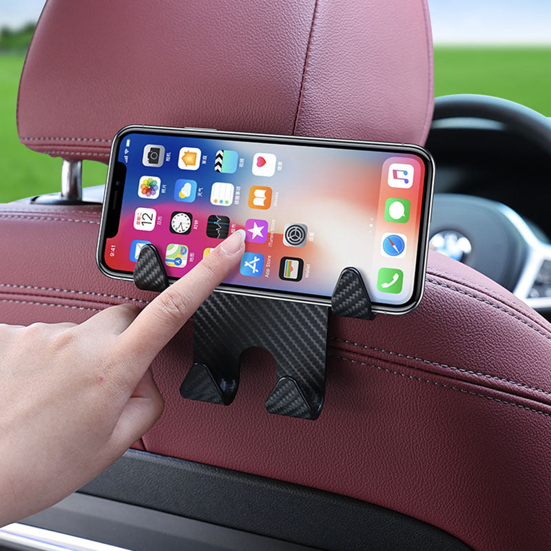 iGi4Shop Energy Car Multifunction Hook Carbon Fiber Mobile Phone Hook Bracket Rear Seat Back Storage Rack