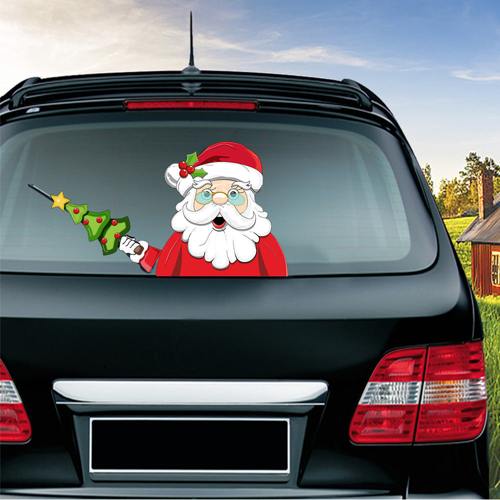 iGi4Shop Popular Santa Claus wiper sticker can remove the car rear windshield wiper Sticker Car Stickers