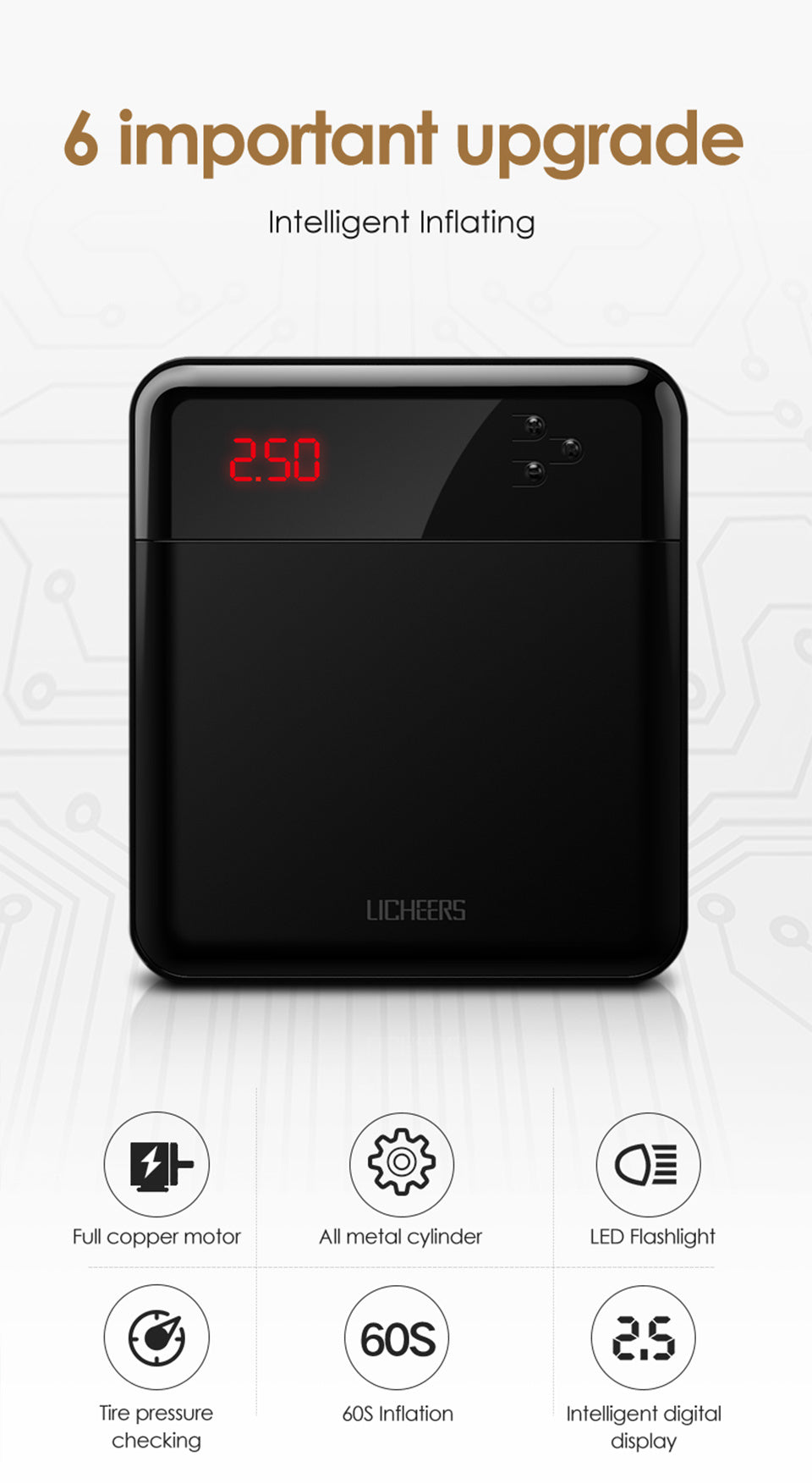 Car universal car portable intelligent air pump