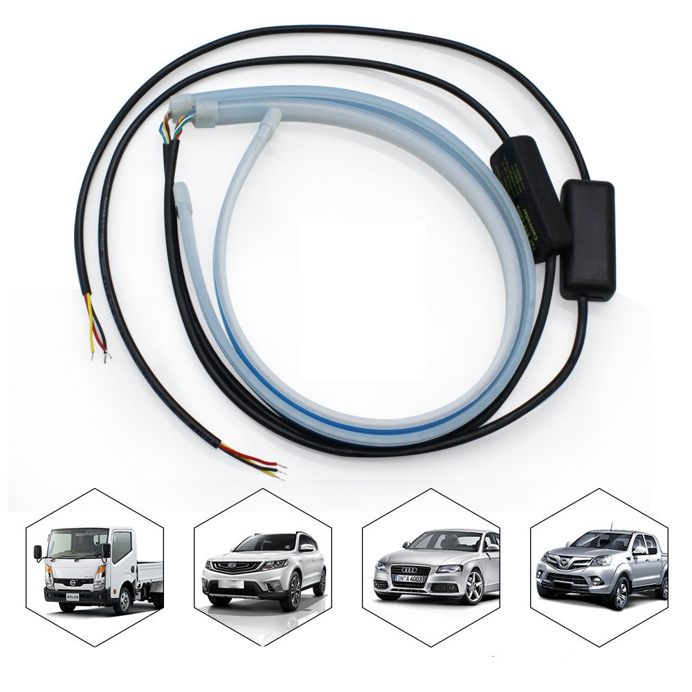 iGi4Shop Led DRL Car Daytime Running Lights Flexible Waterproof Auto Turn Signal Yellow Brake Side Headlights Light Car Accessories