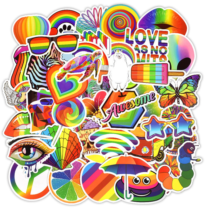 iGi4Shop Industrial Genius International A Site For The Like Minded 50 Rainbow Stickers, Body Stickers, Amazon Explosive Laptop Stickers