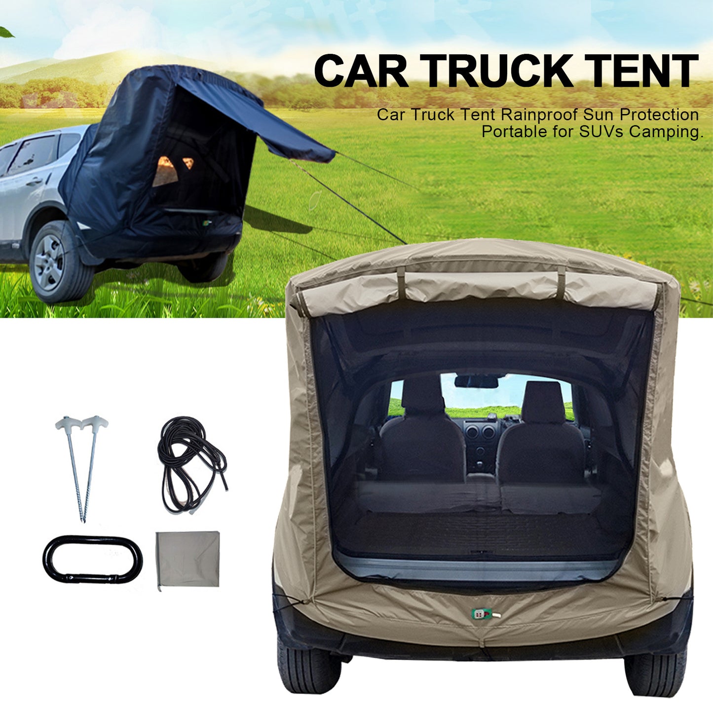 iGi4Shop Car Trunk Extension Tent At The Rear Of The Car