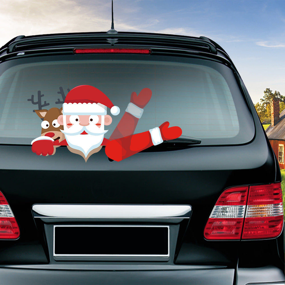 iGi4Shop Popular Santa Claus wiper sticker can remove the car rear windshield wiper Sticker Car Stickers