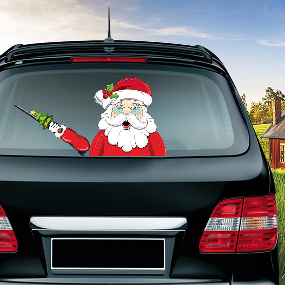 iGi4Shop Popular Santa Claus wiper sticker can remove the car rear windshield wiper Sticker Car Stickers