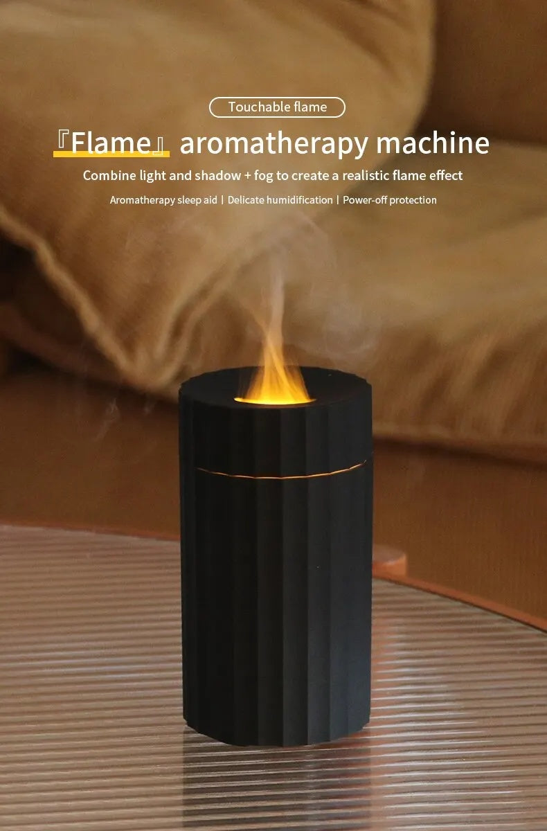 iGi4Shop Air Humidifier With Flame Effect Essential Oil Diffuser Quiet Aroma Diffuser Home Fragrances Car Refresh
