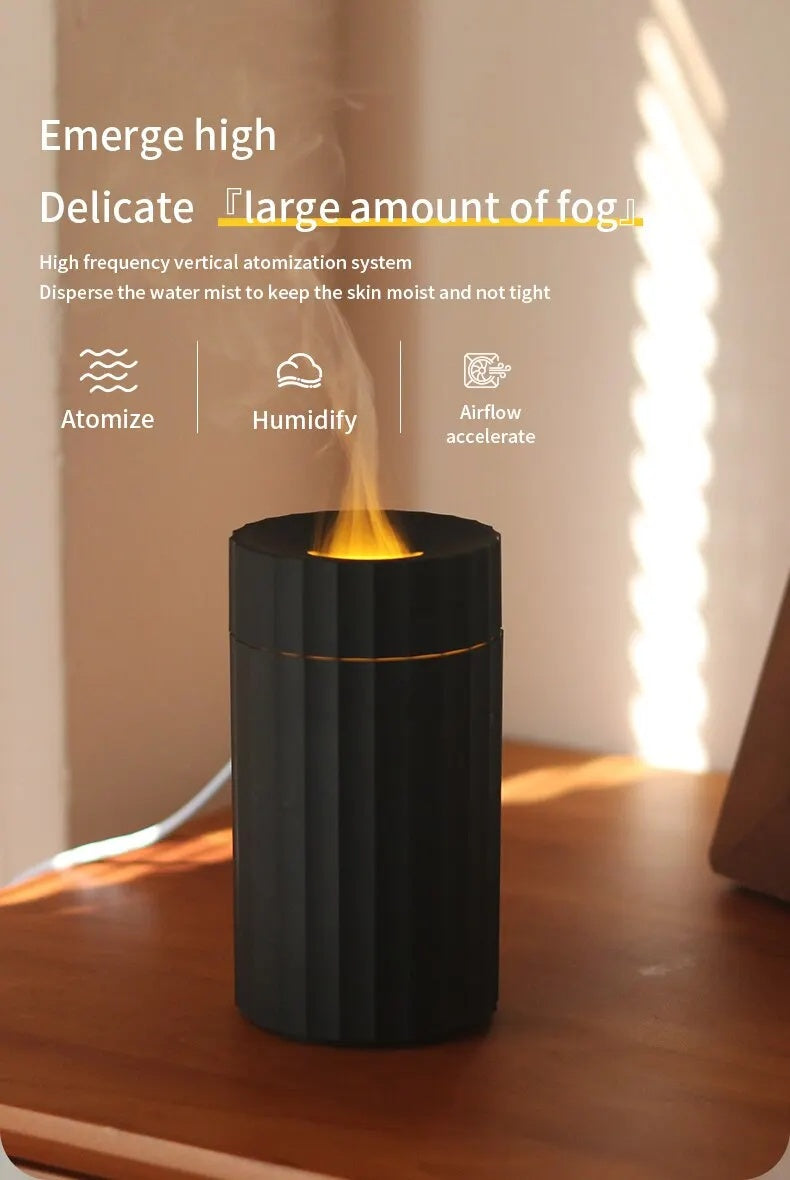 iGi4Shop Air Humidifier With Flame Effect Essential Oil Diffuser Quiet Aroma Diffuser Home Fragrances Car Refresh