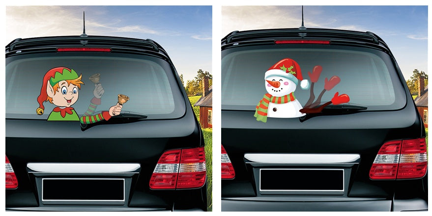 iGi4Shop Popular Santa Claus wiper sticker can remove the car rear windshield wiper Sticker Car Stickers