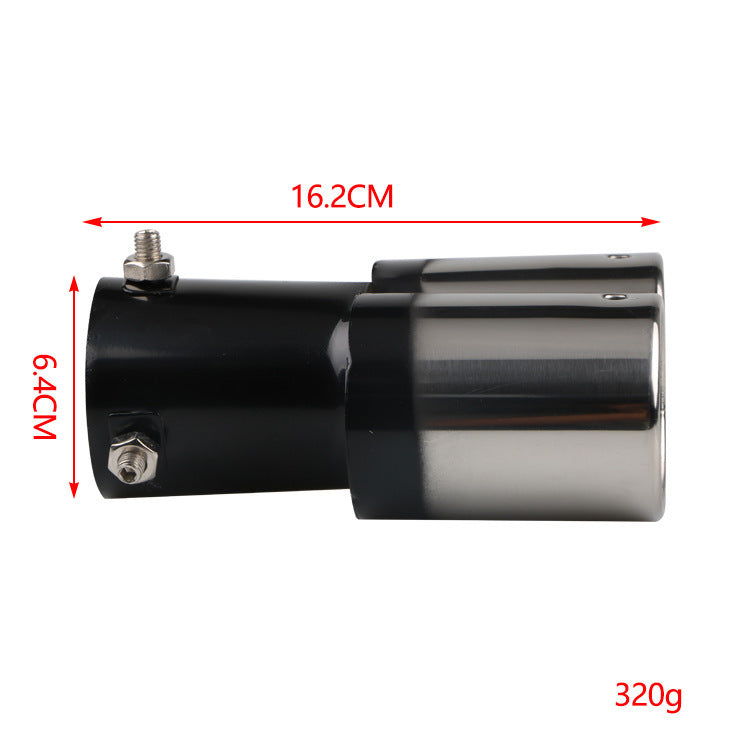 iGi4Shop Automobile Universal Tail Double Muffler Stainless Steel Exhaust Pipe