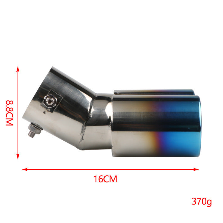 iGi4Shop Automobile Universal Tail Double Muffler Stainless Steel Exhaust Pipe