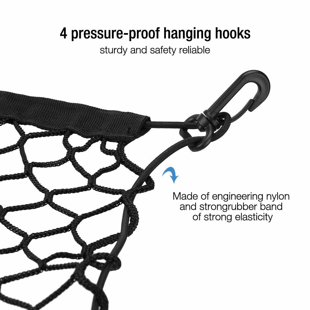 iGi4Shop Trunk CARGO NET Car Nylon Elastic Mesh Organizer Truck SUV Universal 4 Hook Rear
