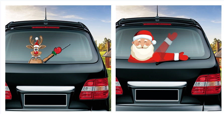 iGi4Shop Popular Santa Claus wiper sticker can remove the car rear windshield wiper Sticker Car Stickers
