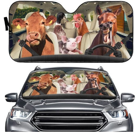 iGi4Shop Car Sun Shield Front Stop Sunscreen Heat Insulation Non-punching Telescopic Curtain