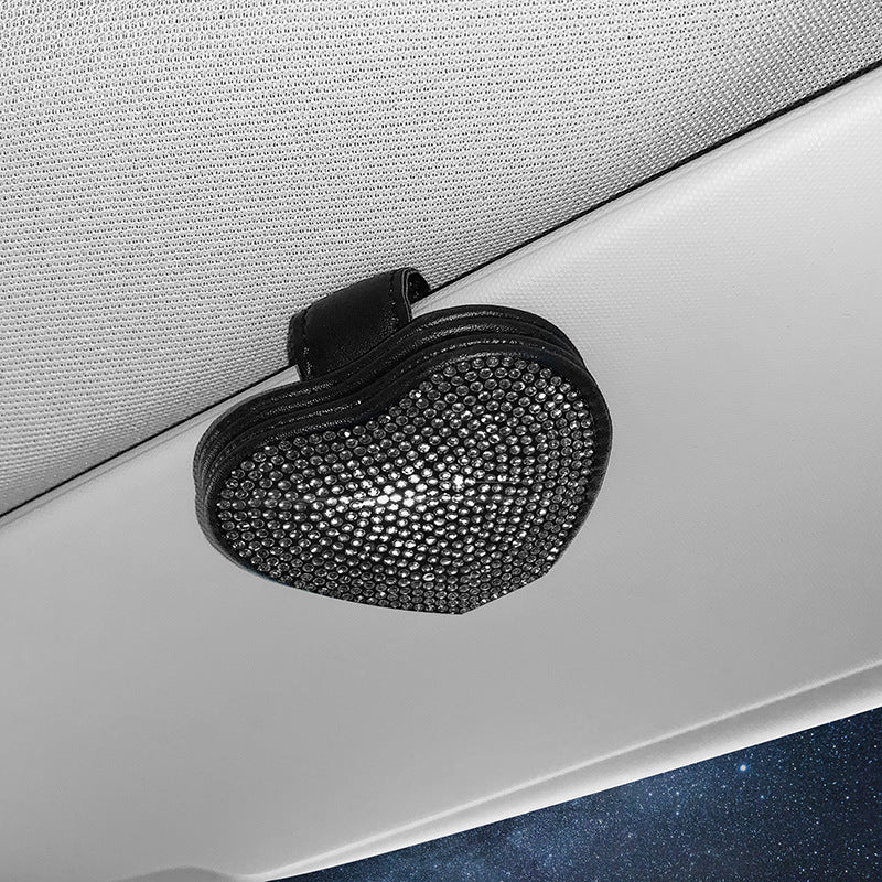 iGi4Shop Car Leather Diamond-encrusted Sun Visor Glasses Clip Magnetic Document Storage Clip