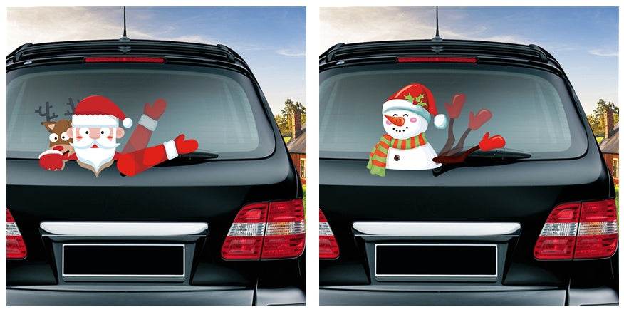 iGi4Shop Popular Santa Claus wiper sticker can remove the car rear windshield wiper Sticker Car Stickers