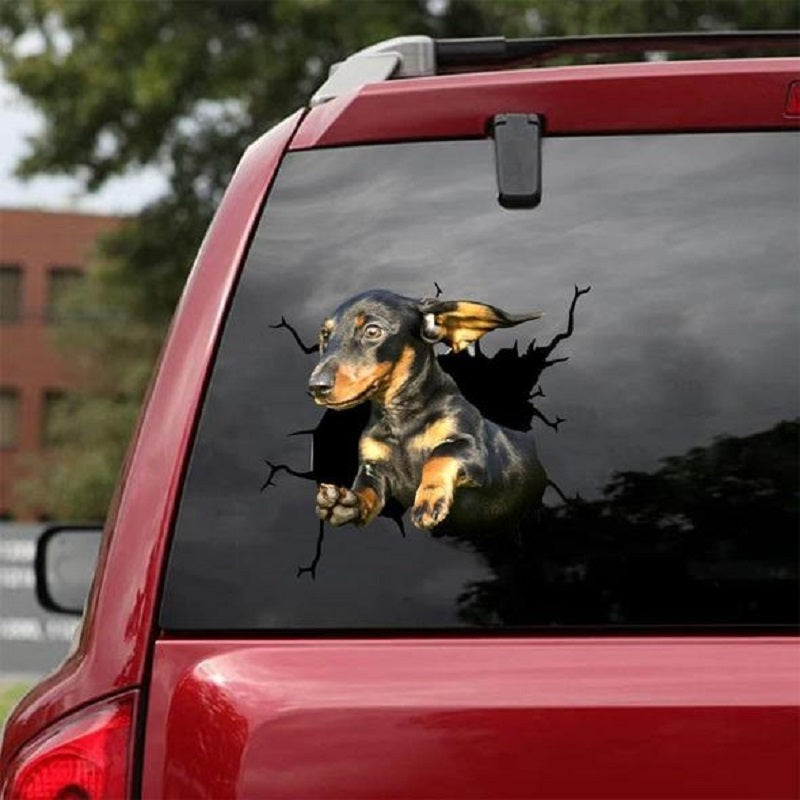 iGi4Shop Animal Wall All Kinds Of Puppy Creative Broken Hole Car Window Electrostatic Stickers