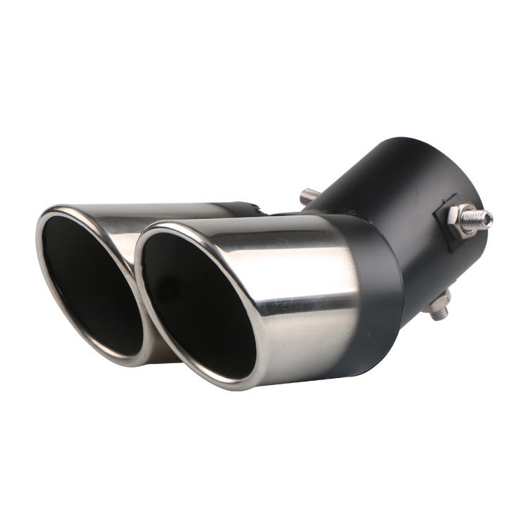 iGi4Shop Automobile Universal Tail Double Muffler Stainless Steel Exhaust Pipe