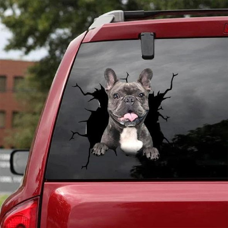 iGi4Shop Animal Wall All Kinds Of Puppy Creative Broken Hole Car Window Electrostatic Stickers