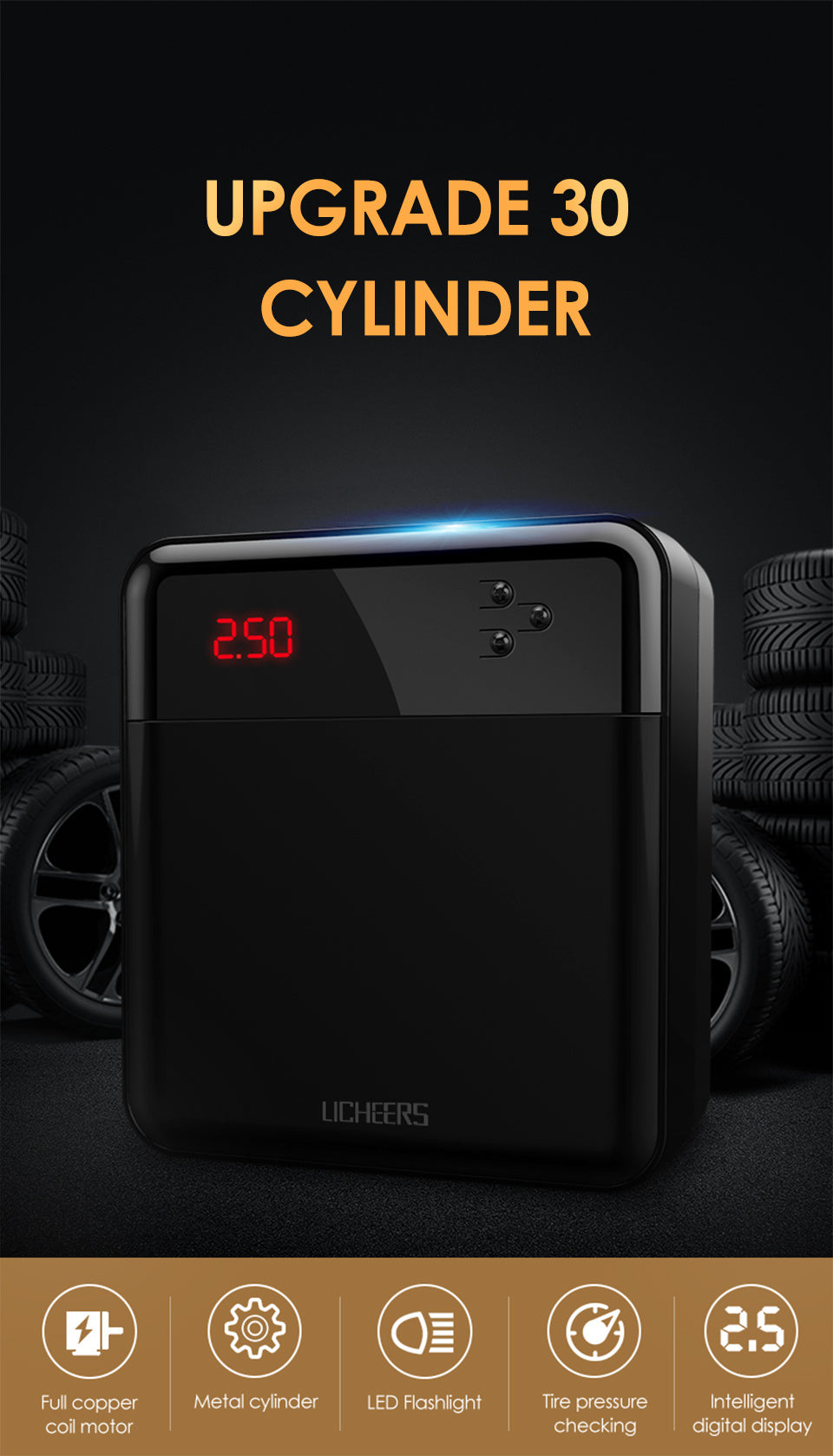 Car universal car portable intelligent air pump
