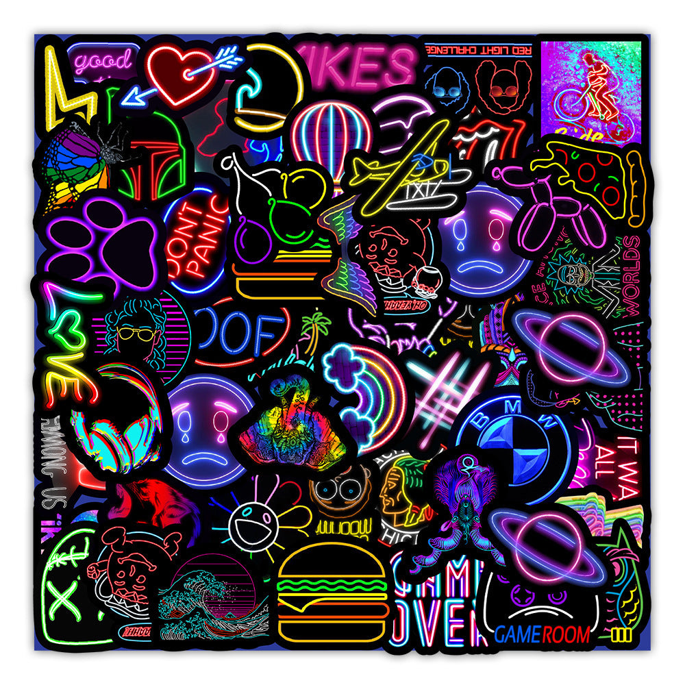 iGi4Shop 50 New Neon Stickers Car Trunk Phone Water Cup Decoration Stickers Industrial Genius International A Site For The Like Minded