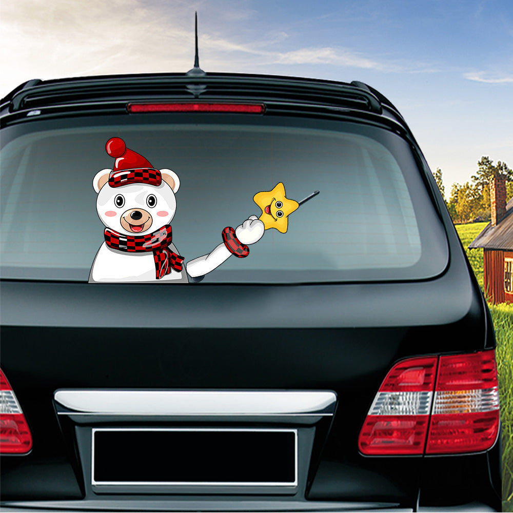 iGi4Shop Popular Santa Claus wiper sticker can remove the car rear windshield wiper Sticker Car Stickers