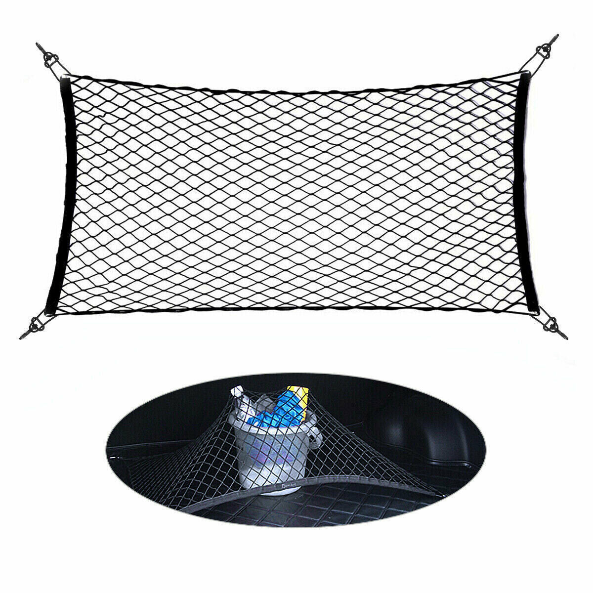 iGi4Shop Trunk CARGO NET Car Nylon Elastic Mesh Organizer Truck SUV Universal 4 Hook Rear