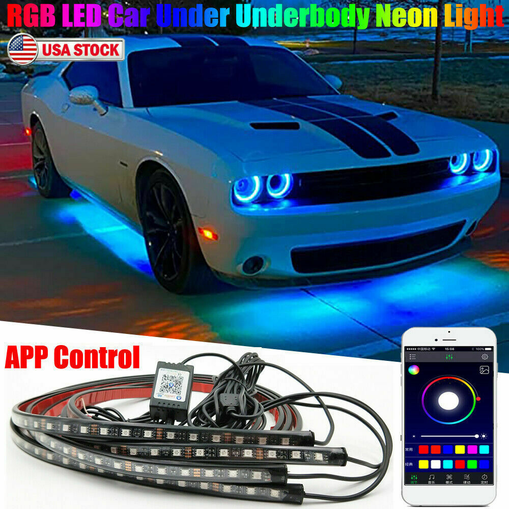 iGi4Shop Car Underglow Light Flexible Strip LED Underbody Lights Remote APP Control Car Led Neon Light RGB Decorative Atmosphere Lamp
