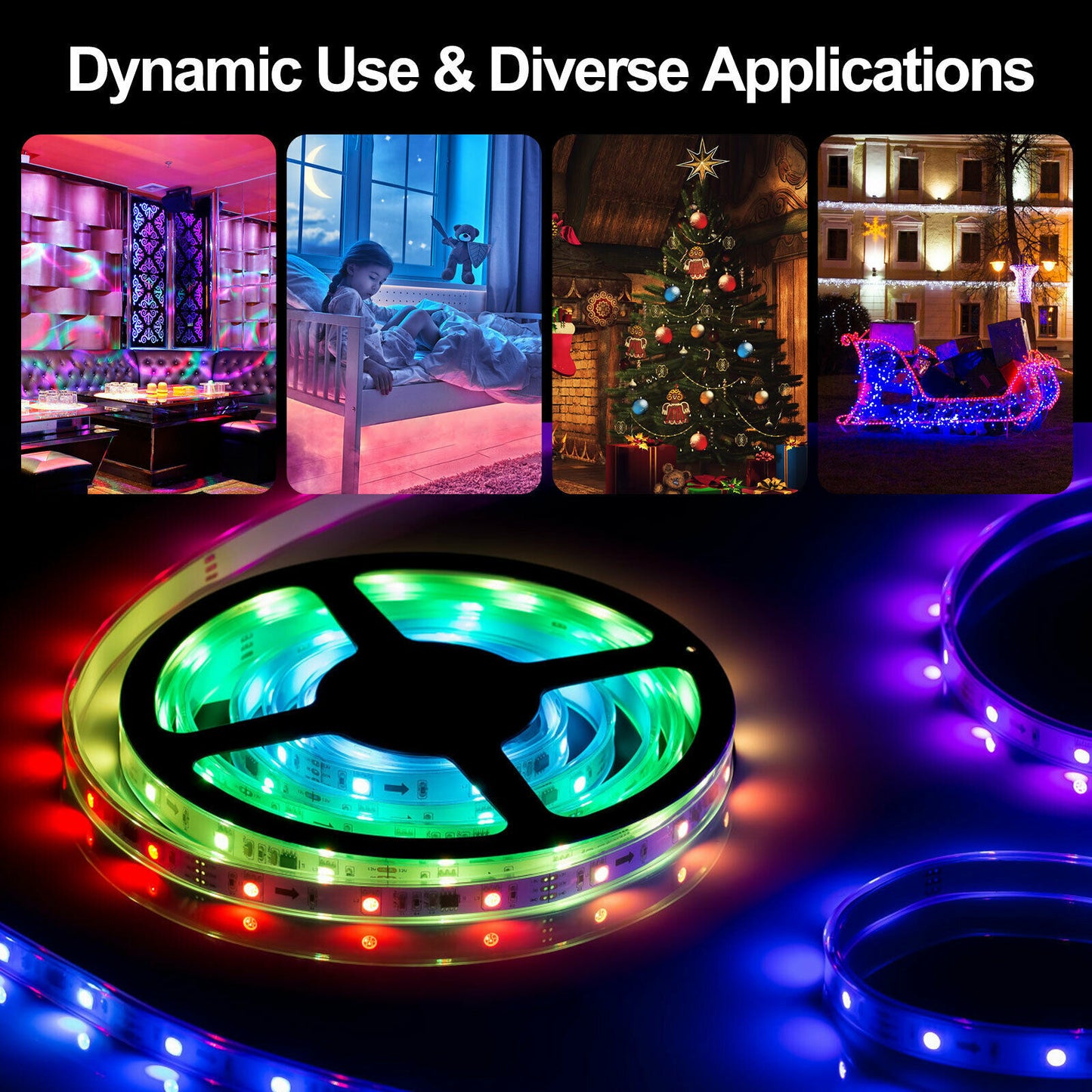 iGi4Shop 16.4FT RGB Flexible 300LED Strip Light SMD Remote Fairy Lights Room TV Party Bar LED Strip Light Remote Fairy Light Room Party Waterproof