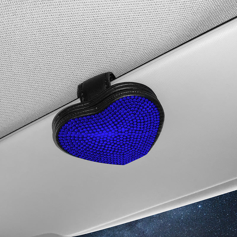iGi4Shop Car Leather Diamond-encrusted Sun Visor Glasses Clip Magnetic Document Storage Clip
