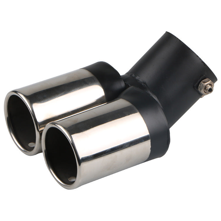 iGi4Shop Automobile Universal Tail Double Muffler Stainless Steel Exhaust Pipe