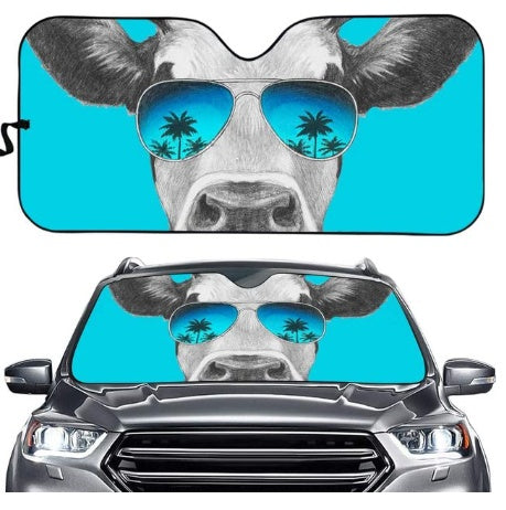 iGi4Shop Car Sun Shield Front Stop Sunscreen Heat Insulation Non-punching Telescopic Curtain