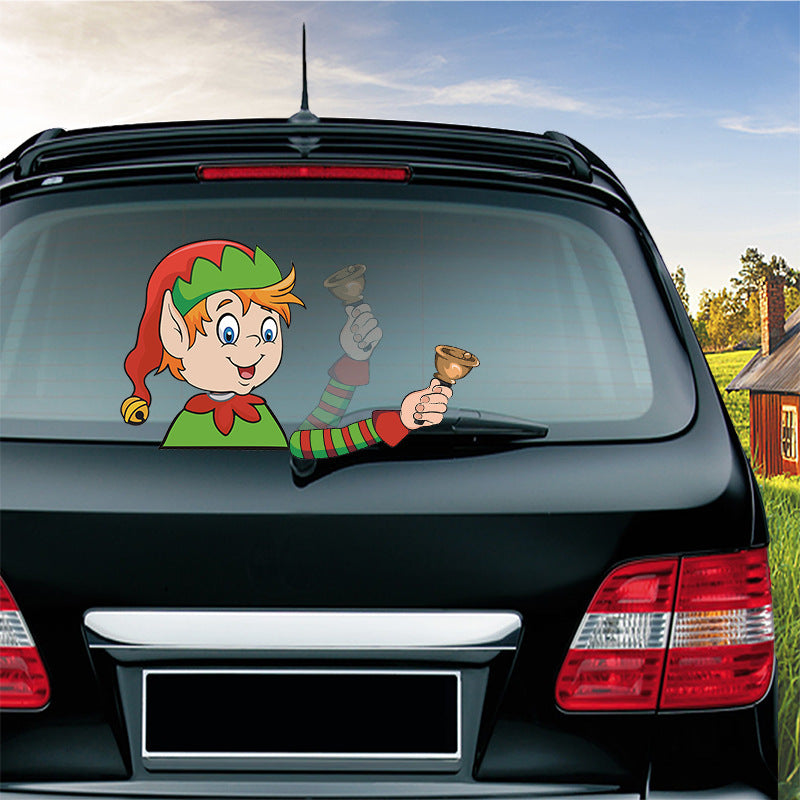 iGi4Shop Popular Santa Claus wiper sticker can remove the car rear windshield wiper Sticker Car Stickers