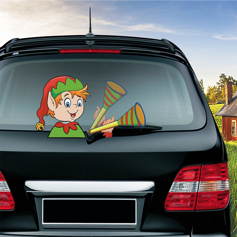 iGi4Shop Popular Santa Claus wiper sticker can remove the car rear windshield wiper Sticker Car Stickers