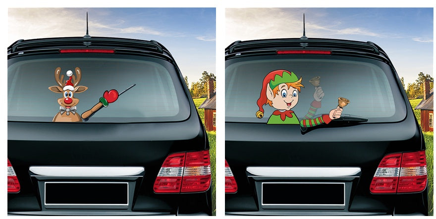 iGi4Shop Popular Santa Claus wiper sticker can remove the car rear windshield wiper Sticker Car Stickers
