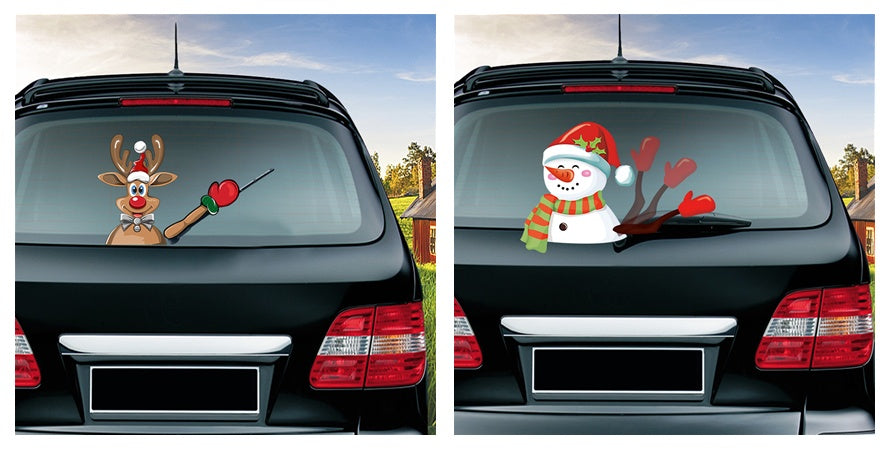 iGi4Shop Popular Santa Claus wiper sticker can remove the car rear windshield wiper Sticker Car Stickers