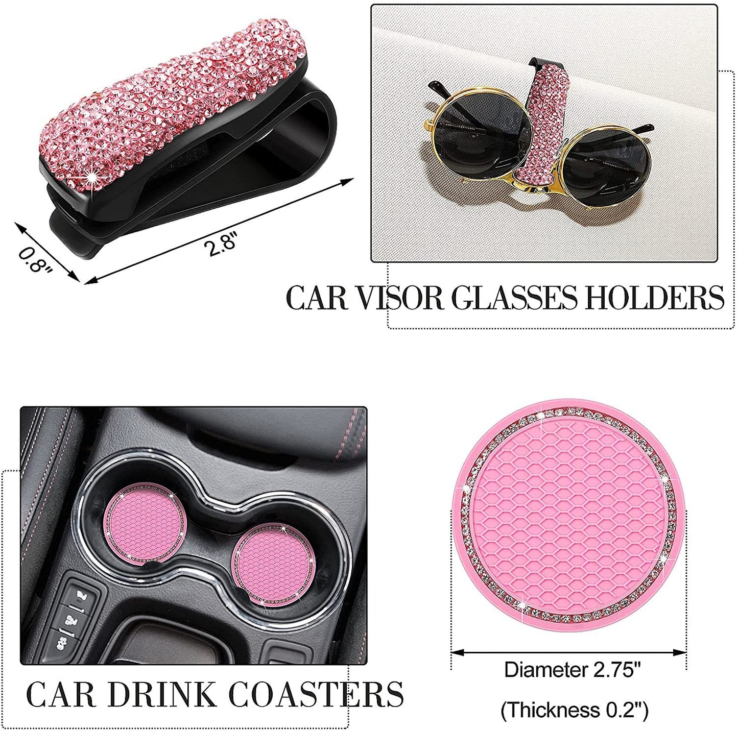 iGi4Shop New Diamond-encrusted Hook Set Car Interior Products