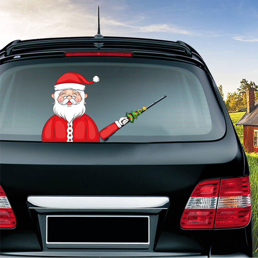 iGi4Shop Popular Santa Claus wiper sticker can remove the car rear windshield wiper Sticker Car Stickers