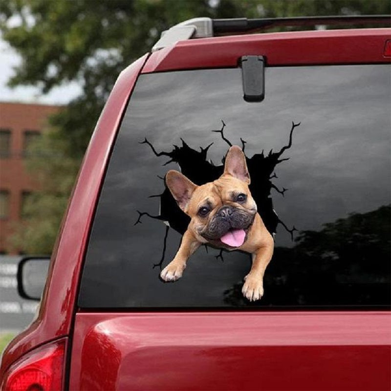 iGi4Shop Animal Wall All Kinds Of Puppy Creative Broken Hole Car Window Electrostatic Stickers