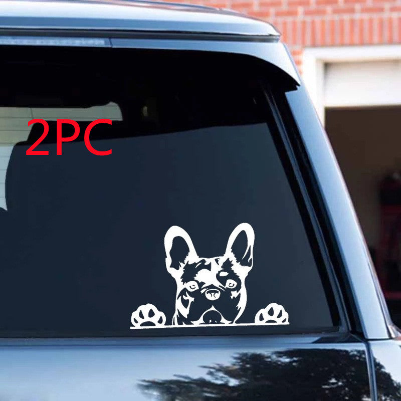 iGi4Shop 2PC Car Sticker Dog Pattern Sticker Animal Reflective Car Sticker Rear Window Glass Scratch Sticker