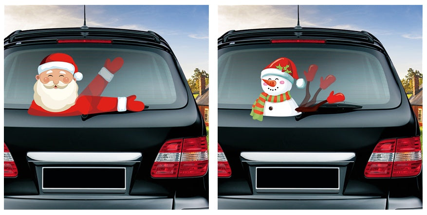 iGi4Shop Popular Santa Claus wiper sticker can remove the car rear windshield wiper Sticker Car Stickers