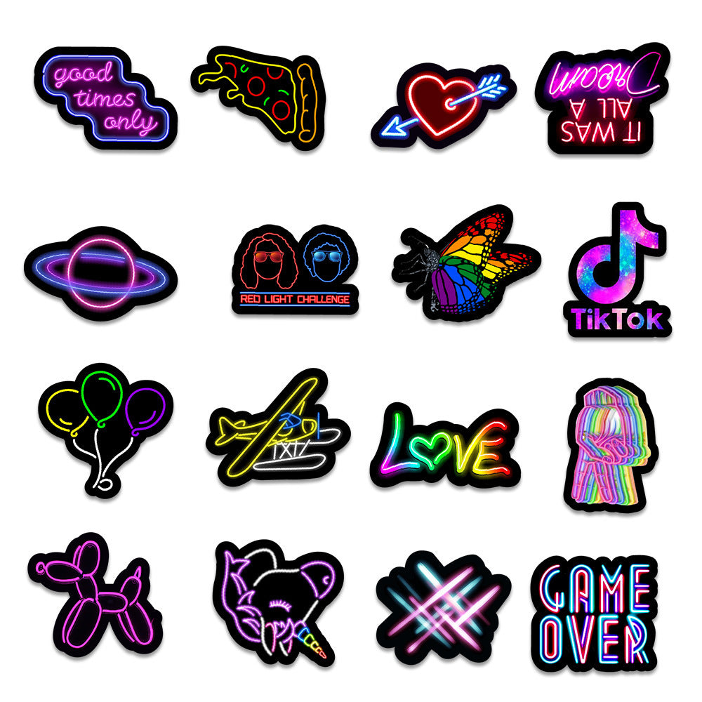 iGi4Shop 50 New Neon Stickers Car Trunk Phone Water Cup Decoration Stickers Industrial Genius International A Site For The Like Minded