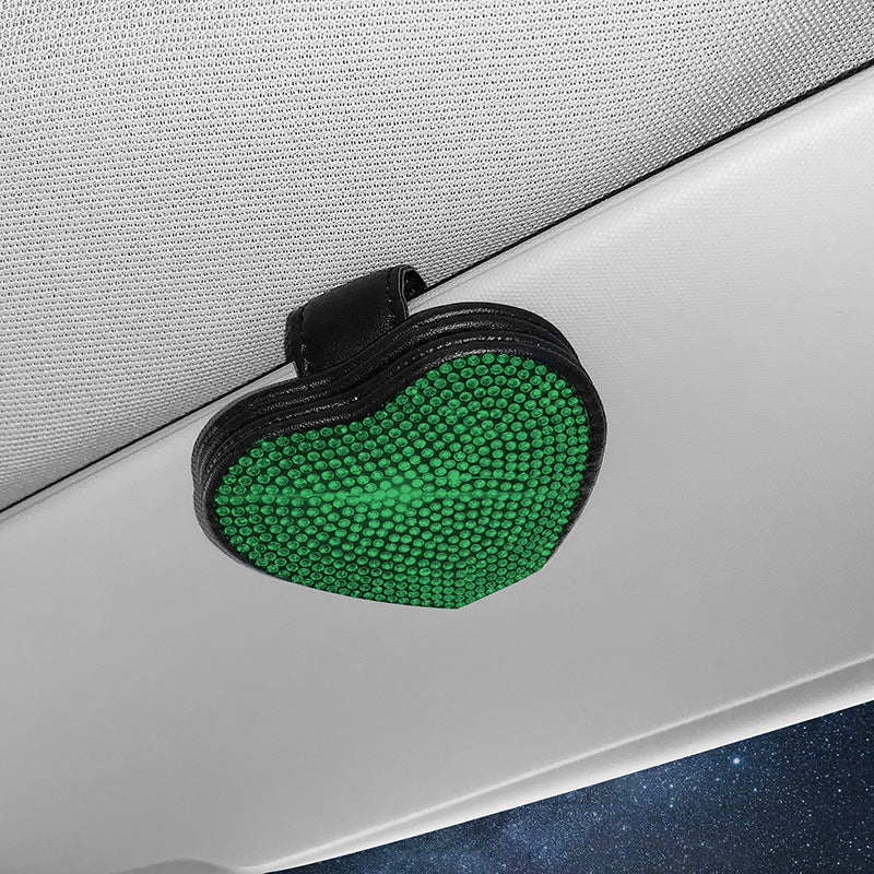 iGi4Shop Car Leather Diamond-encrusted Sun Visor Glasses Clip Magnetic Document Storage Clip