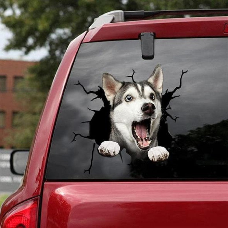 iGi4Shop Animal Wall All Kinds Of Puppy Creative Broken Hole Car Window Electrostatic Stickers