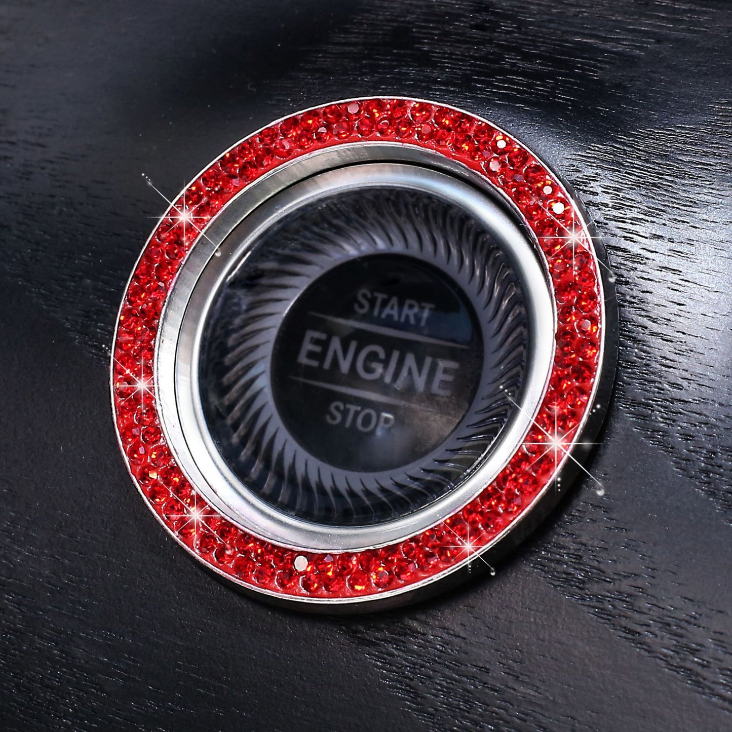 Diamond-encrusted Car One-button Start Decorative Ring Stickers Women