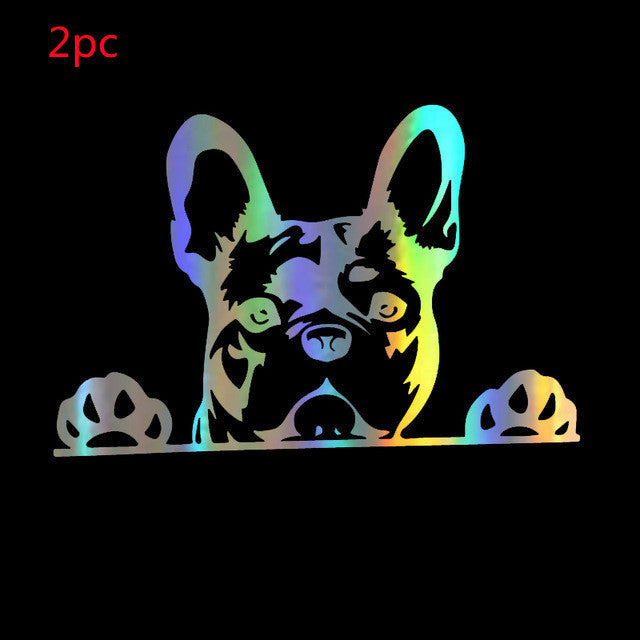 iGi4Shop 2PC Car Sticker Dog Pattern Sticker Animal Reflective Car Sticker Rear Window Glass Scratch Sticker