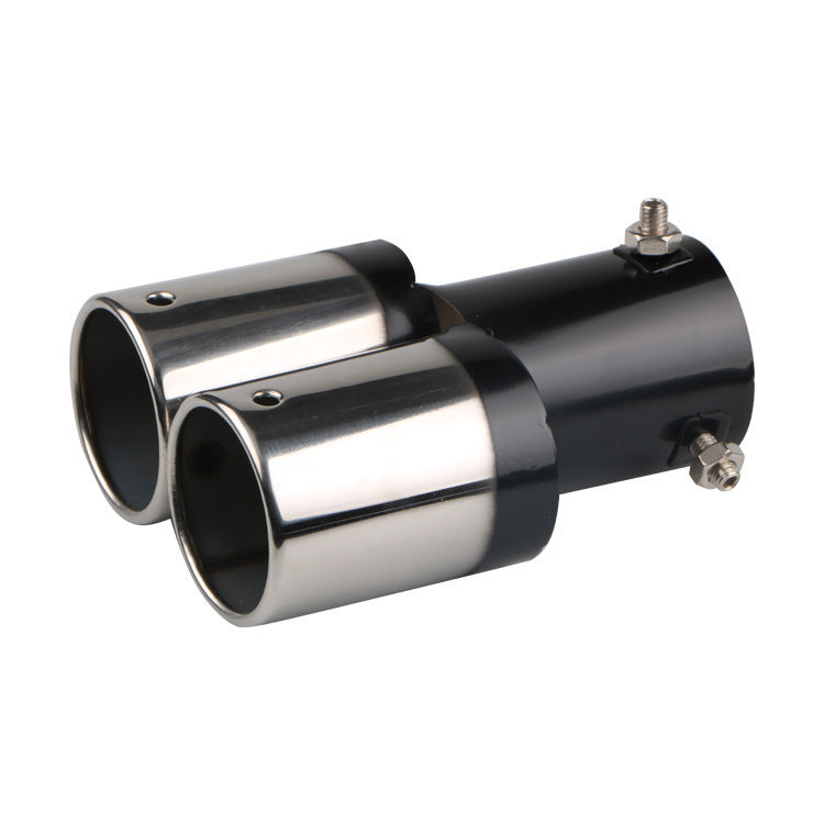 iGi4Shop Automobile Universal Tail Double Muffler Stainless Steel Exhaust Pipe