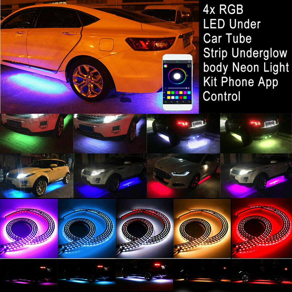 iGi4Shop Car Underglow Light Flexible Strip LED Underbody Lights Remote APP Control Car Led Neon Light RGB Decorative Atmosphere Lamp