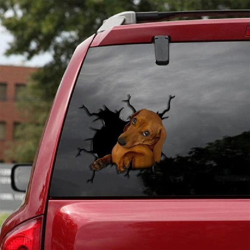 iGi4Shop Animal Wall All Kinds Of Puppy Creative Broken Hole Car Window Electrostatic Stickers